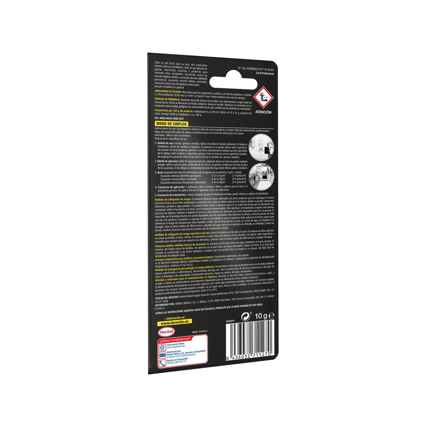 Insecticida jeringa contra cucarachas Cucal 1 ud.