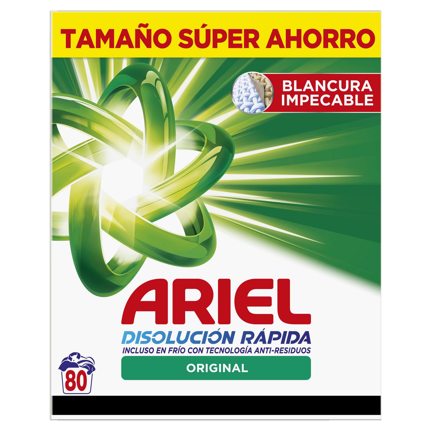 Detergente en polvo Original Ariel 80 lavados.