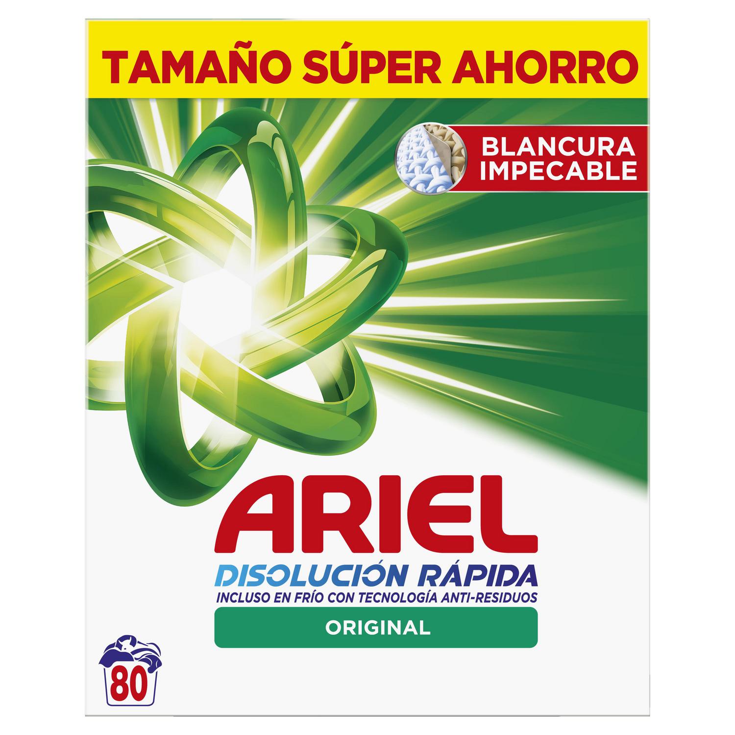 Detergente en polvo Original Ariel 80 lavados.