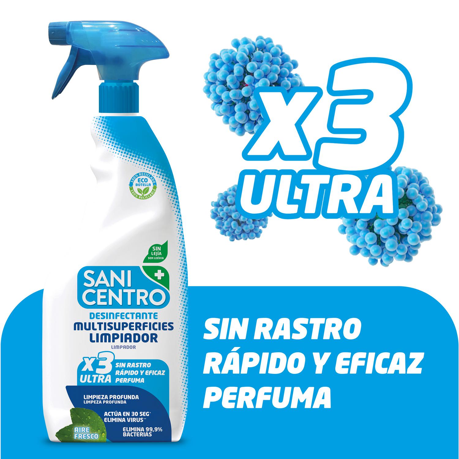 Limpiador multisuperficies desinfectante sin lejía Sanicentro 750 ml.