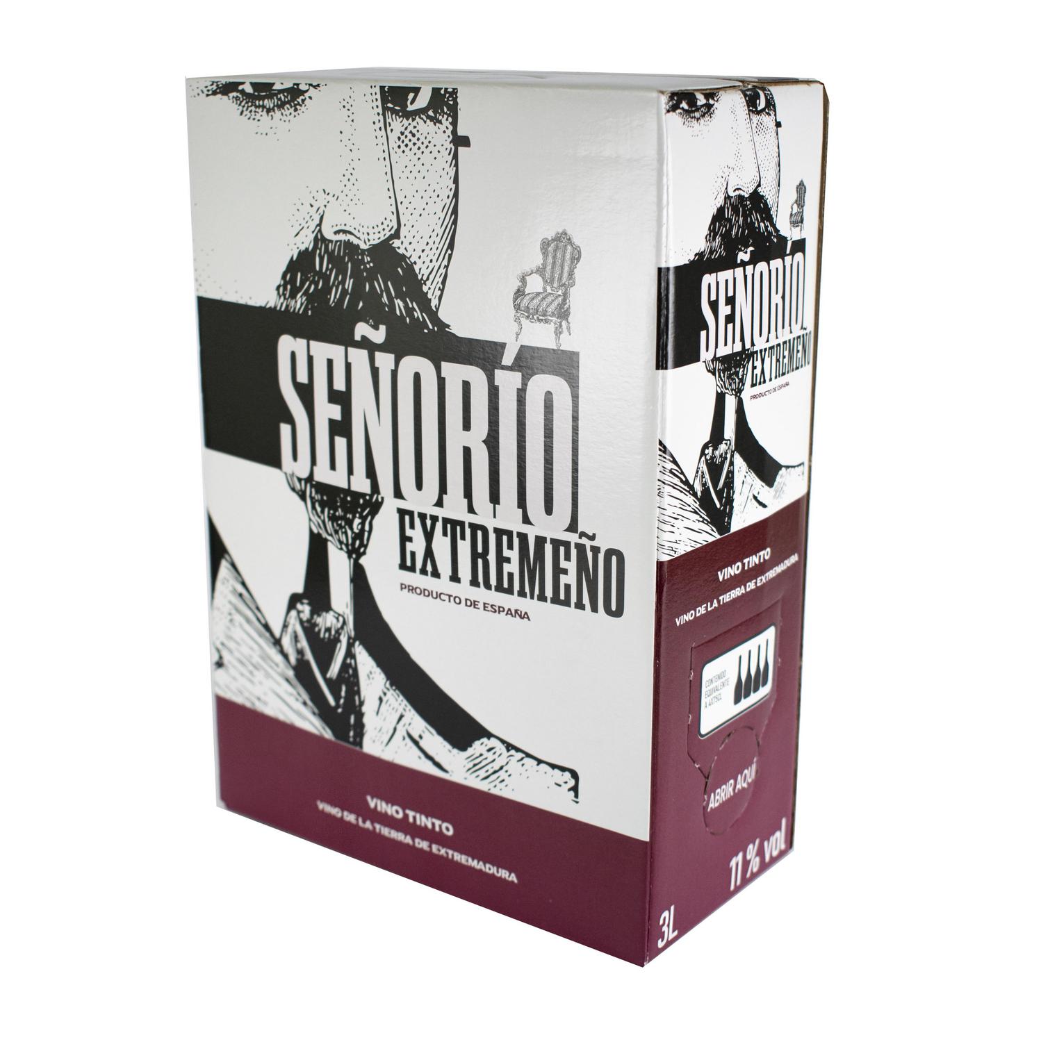 Vino tinto joven tempranillo Señorío Extremeño Vendimia Seleccionada V.T. Extremadura grifo 5 l.