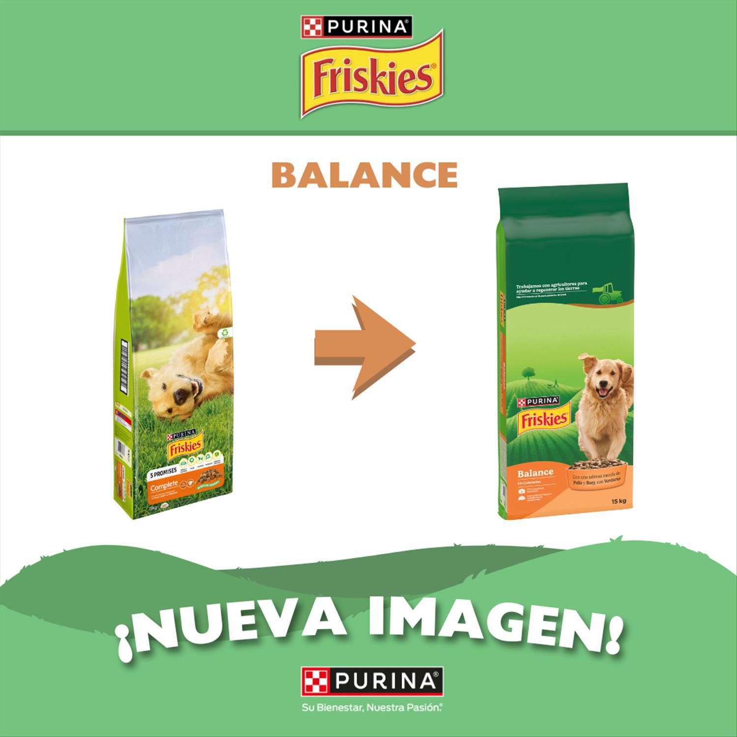 Pienso de pollo y buey con verduras para perro adulto Purina Friskies Vitafit Complete 15 Kg.