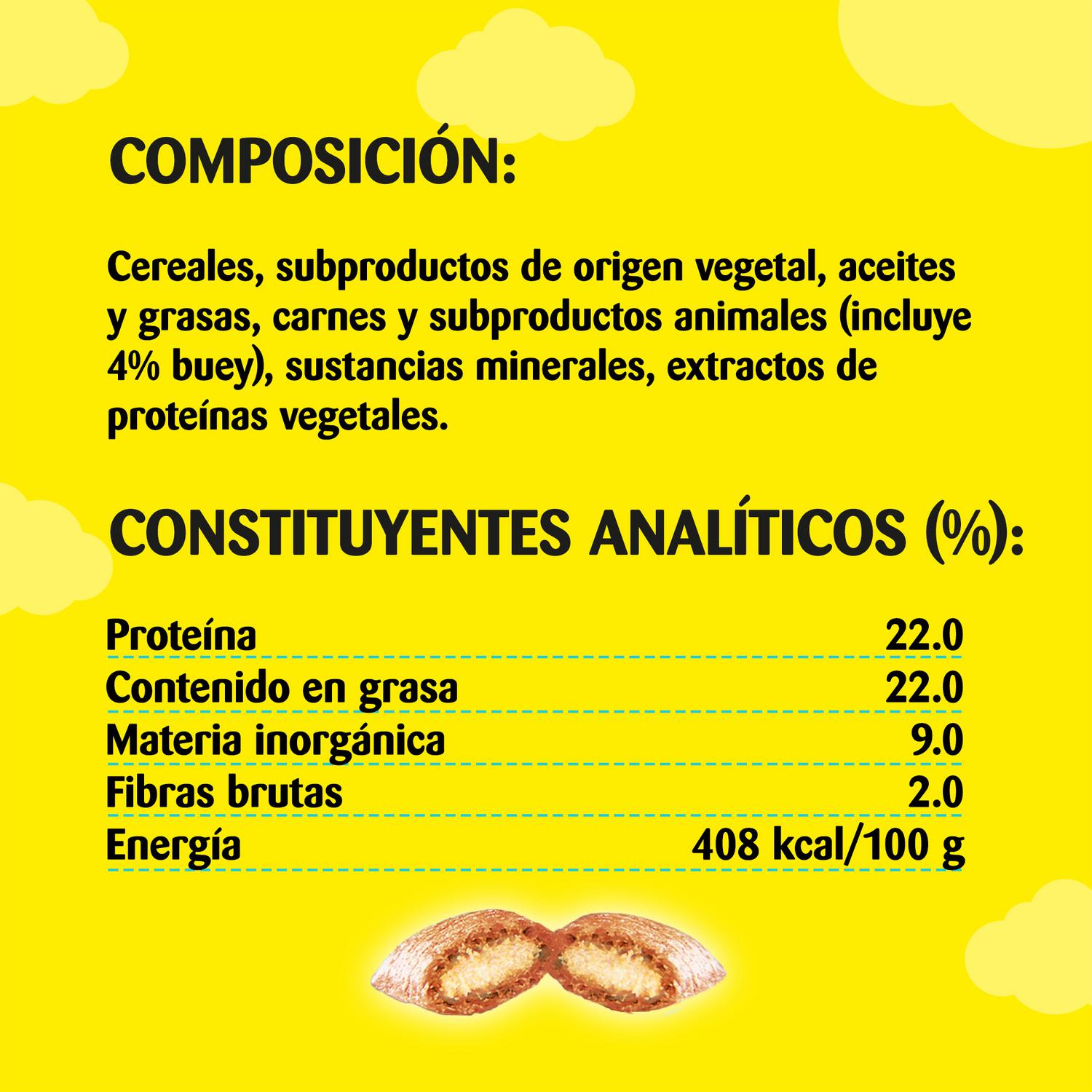 Snacks de buey para gatos Catisfactions 60 g.