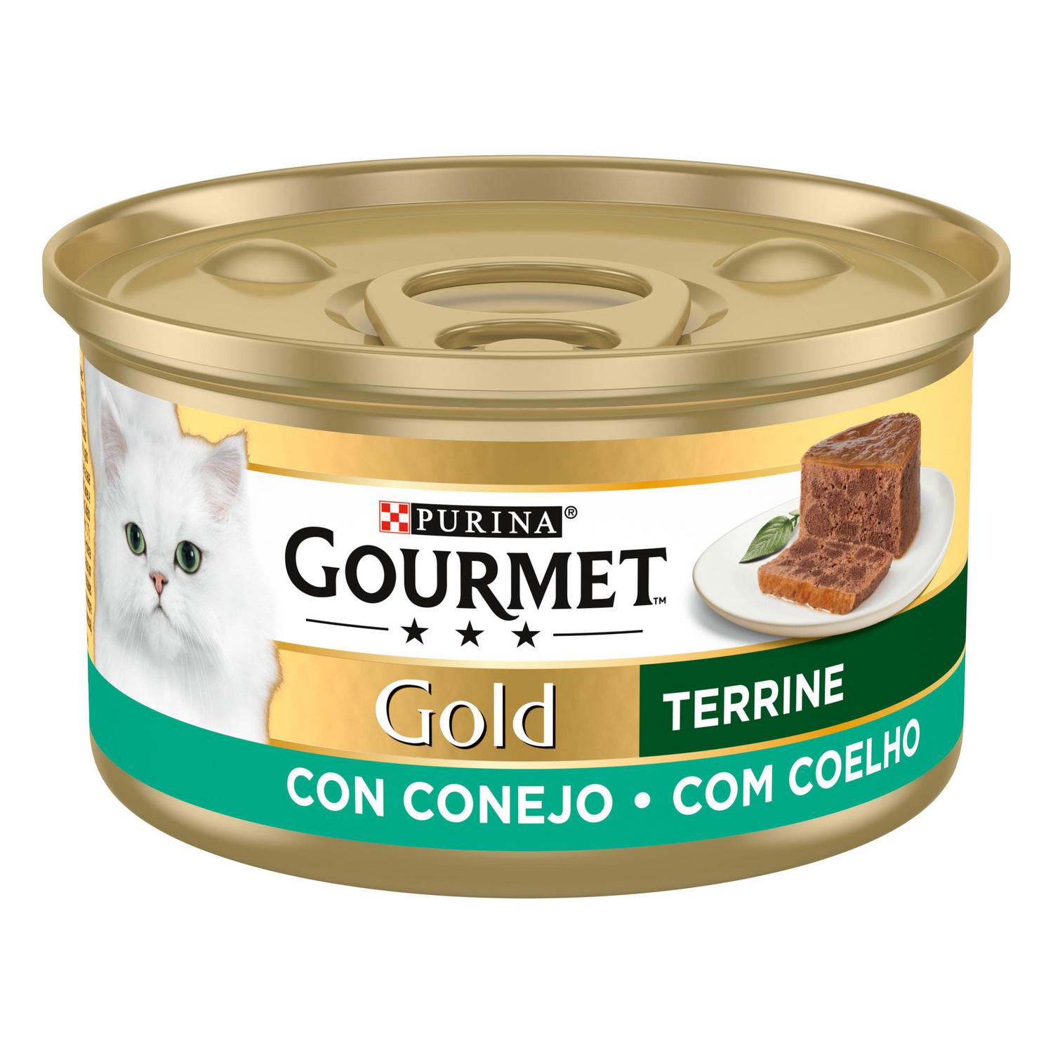 Comida húmeda de conejo para gato adulto Purina Gourmet Gold 85 g