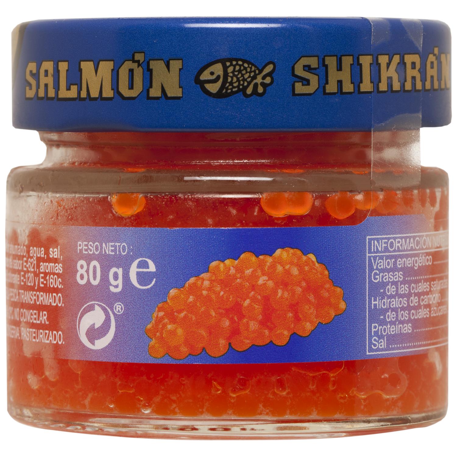 Sucedáneo de caviar salmón Shikrán sin gluten 80 g.