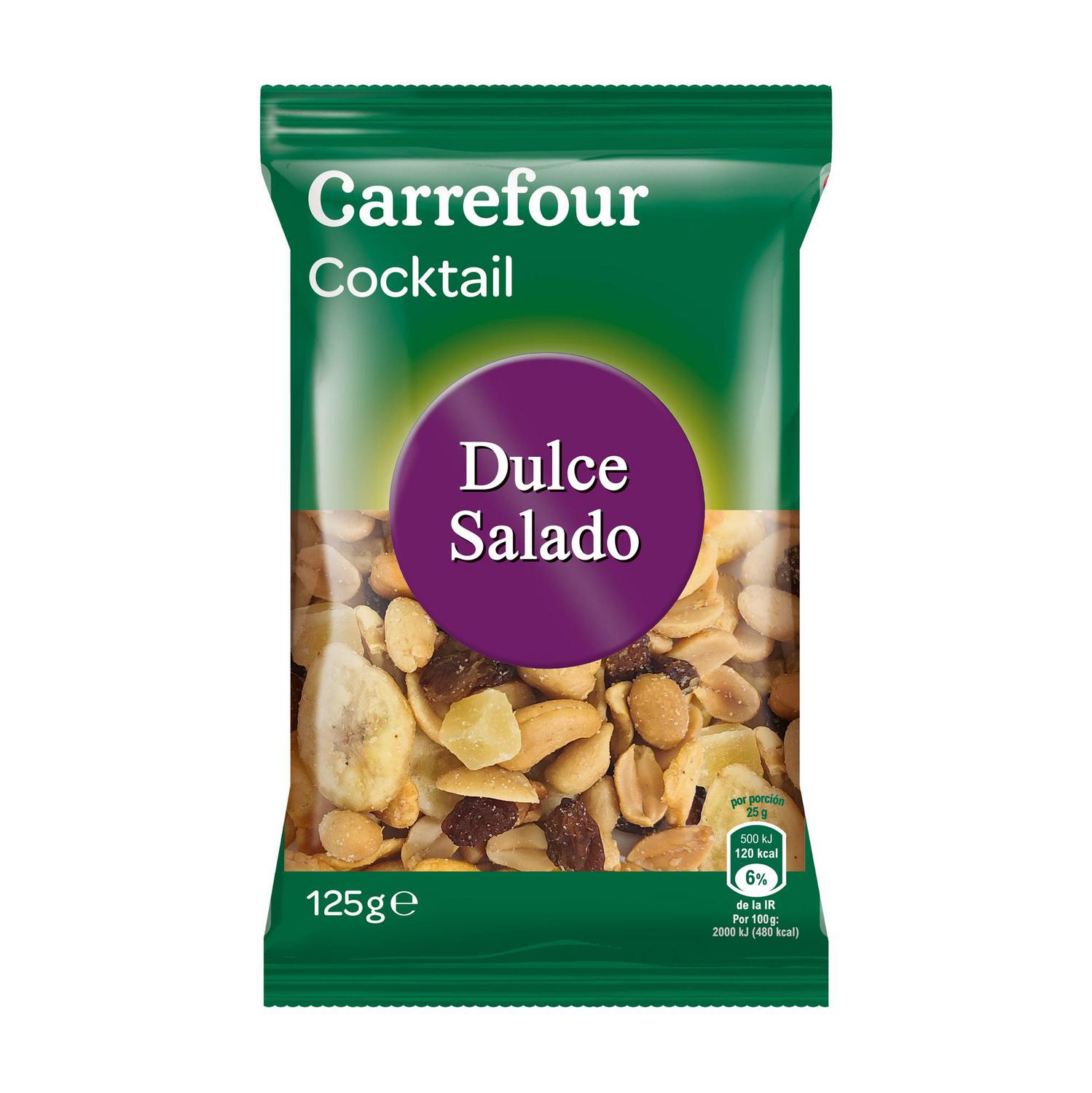 Cocktail de frutos secos dulce y salado Carrefour 125 g.