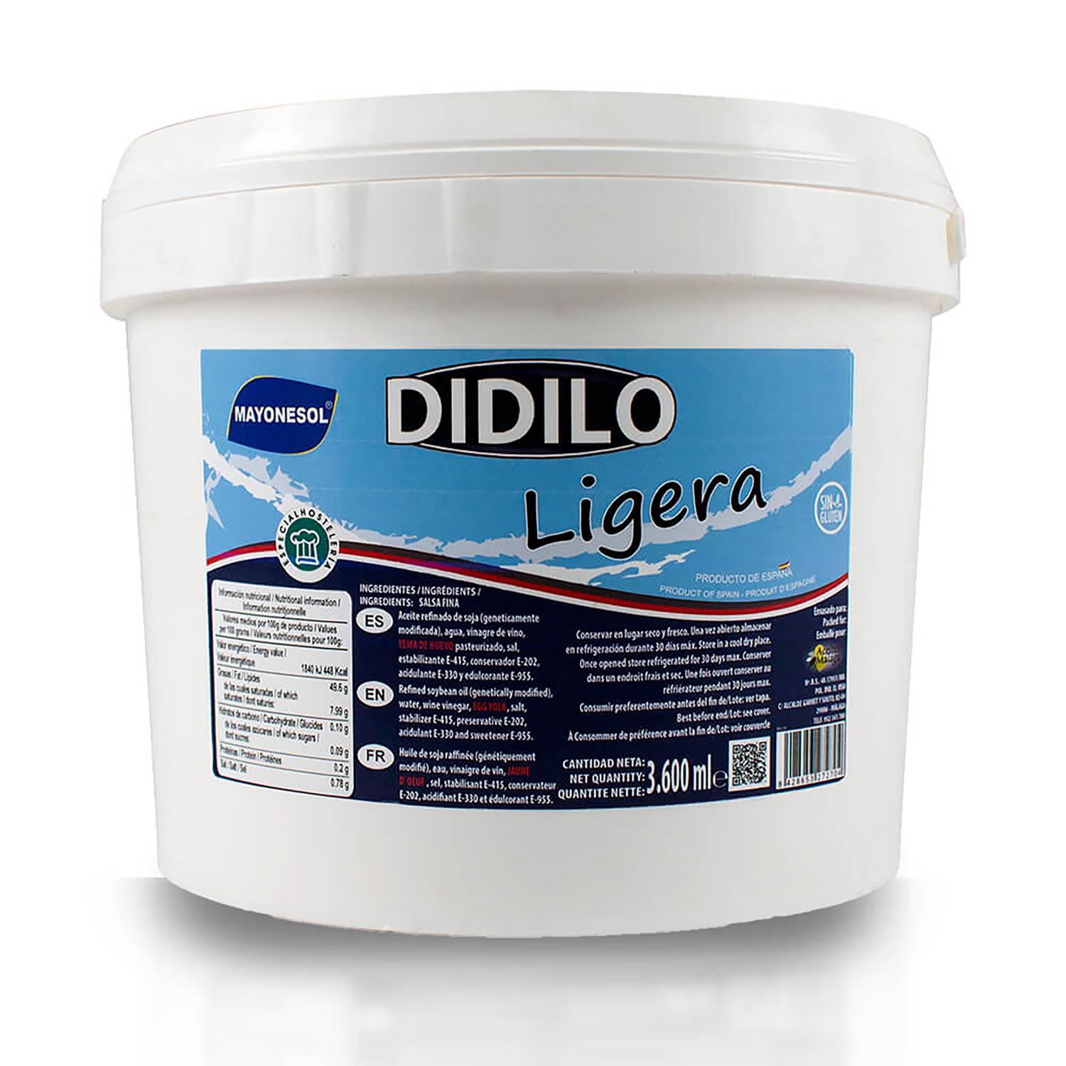 Mayonesa ligera Didilo sin gluten 3,6 l.