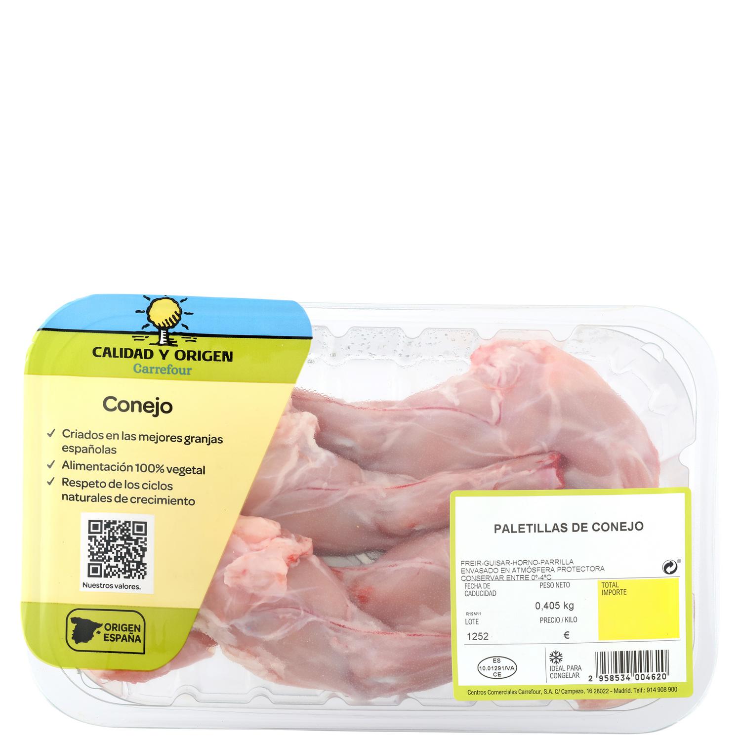Paletilla de conejo Círculo de Calidad 500 g aprox