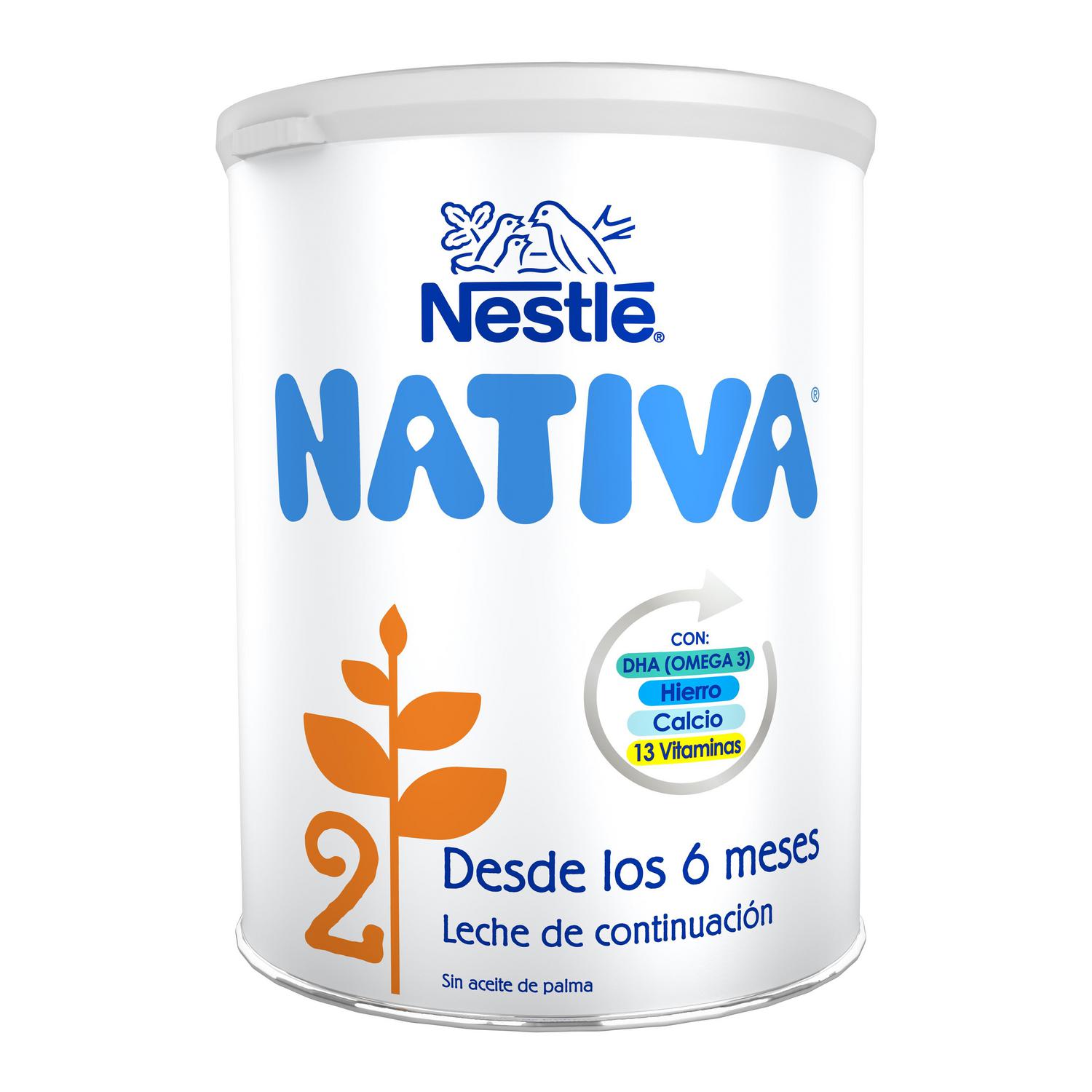 Leche infantil de continuación desde 6 meses en polvo Nestlé Nativa 2 lata 800 g.