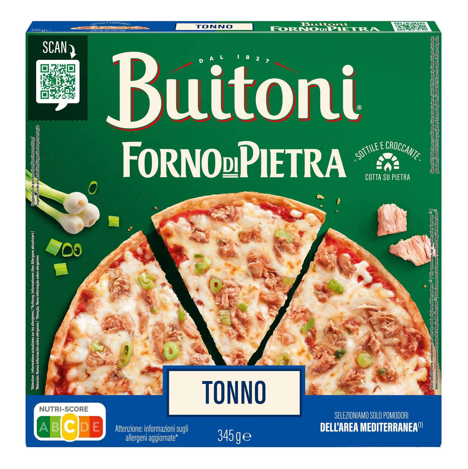Pizza de atún fina y crujiente Forno di Pietra Buitoni 345 g.