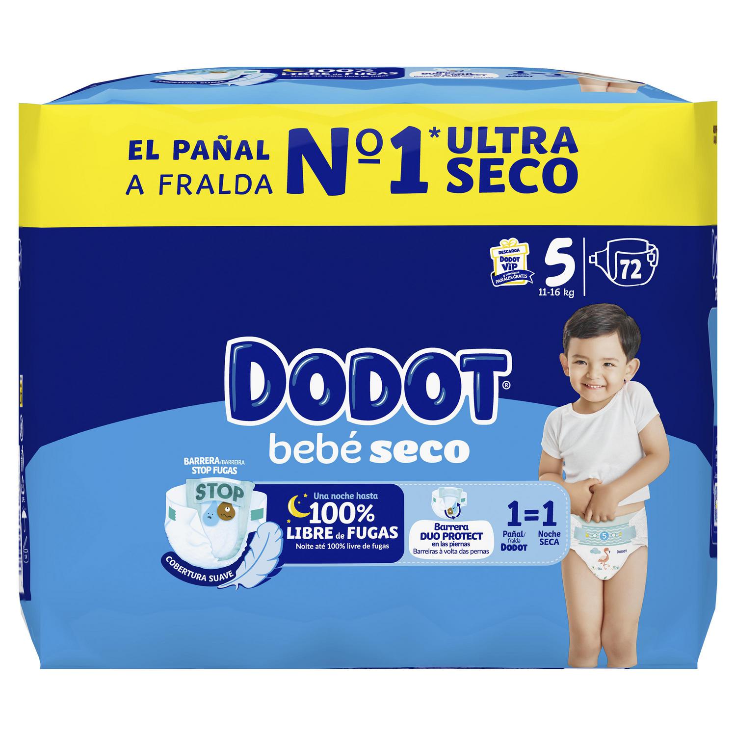 Pañales bebé-seco Dodot T5 (11-16 kg) 72 ud.