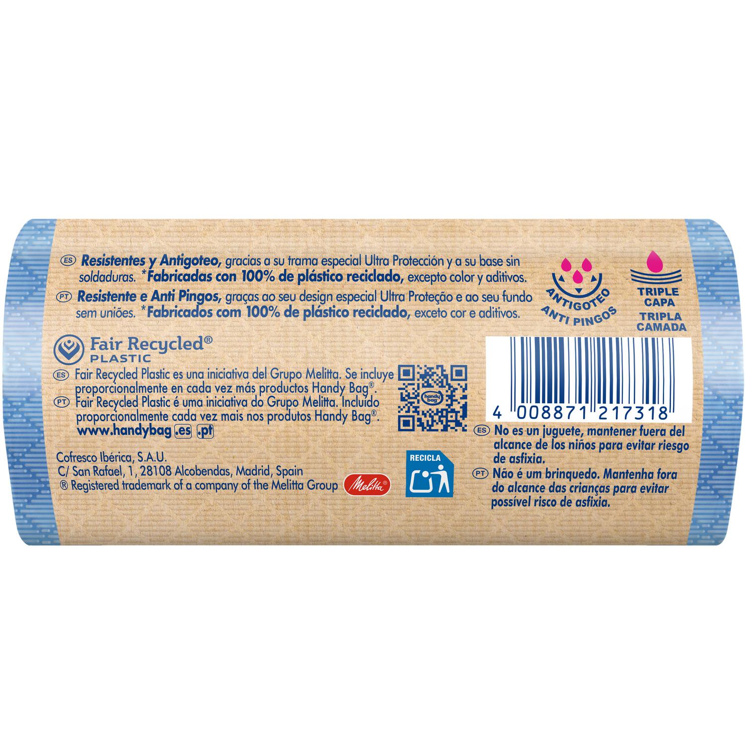 Bolsas de Basura Resistente y Antigoteo 100% Reciclado 20L 15 uds