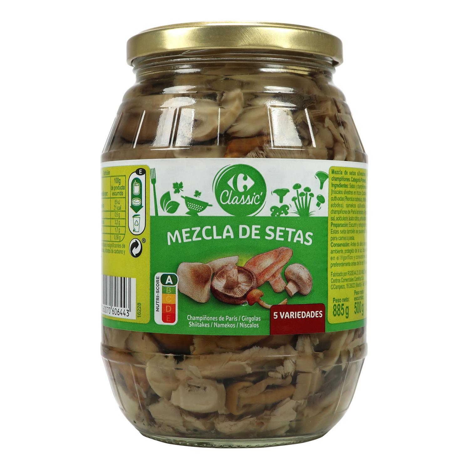 Mezcla de setas con champiñones Classic Carrefour 500 g.