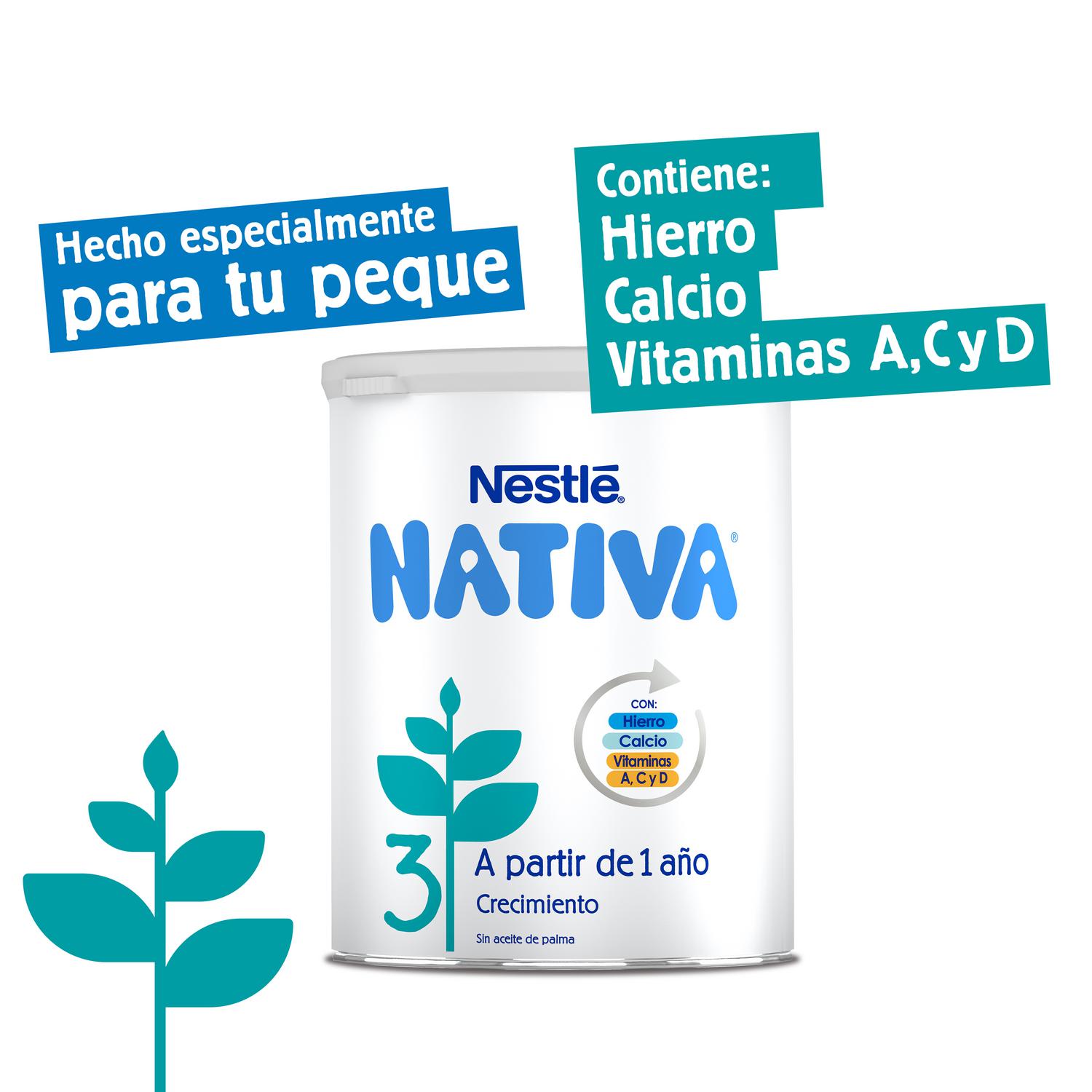 Leche infantil de crecimiento desde 1 año Nestlé Nativa 3 lata 800 g.