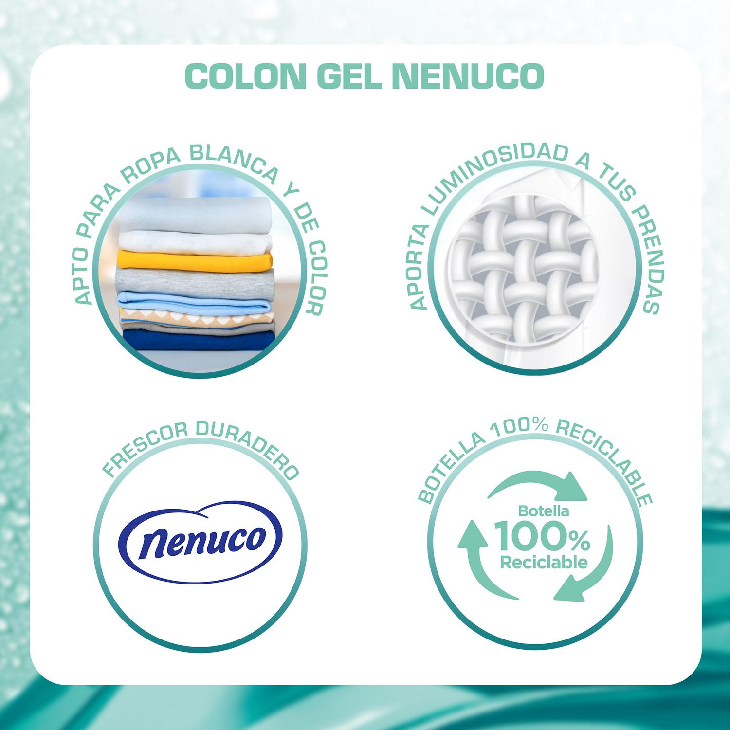 Detergente gel extra frescor Nenuco Colon 60 lavados.