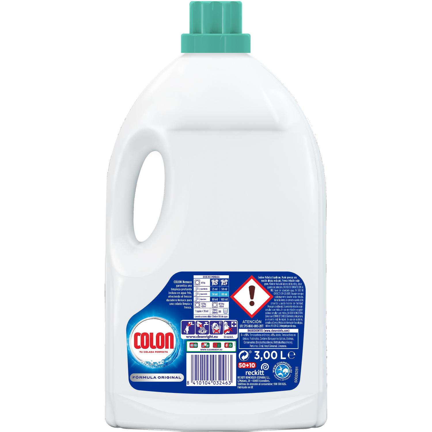Detergente gel extra frescor Nenuco Colon 60 lavados.