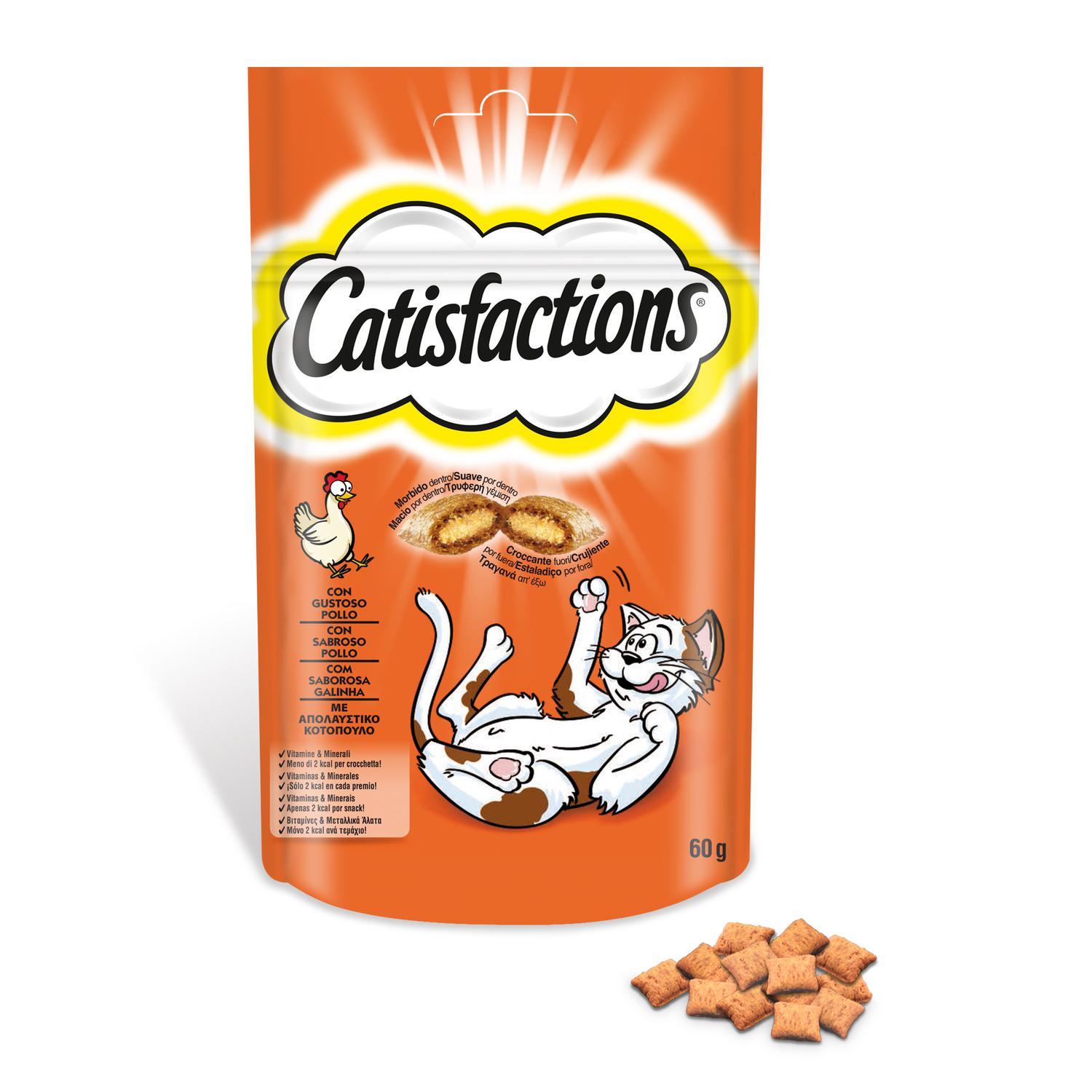 Snacks de pollo para gatos Catisfactions 60 g.