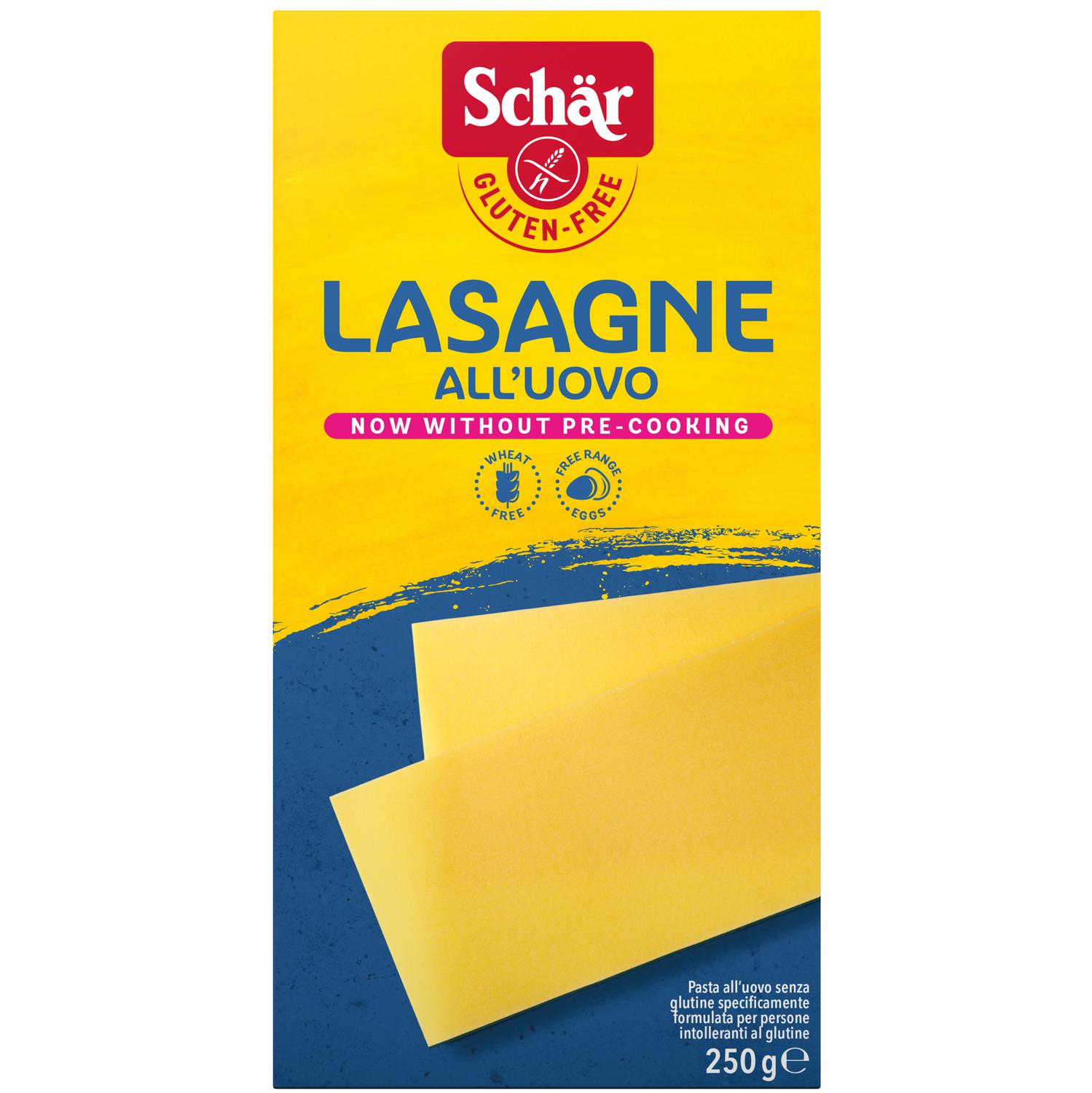 Pasta lasaña al huevo Schär sin gluten y sin lactosa 250 g.