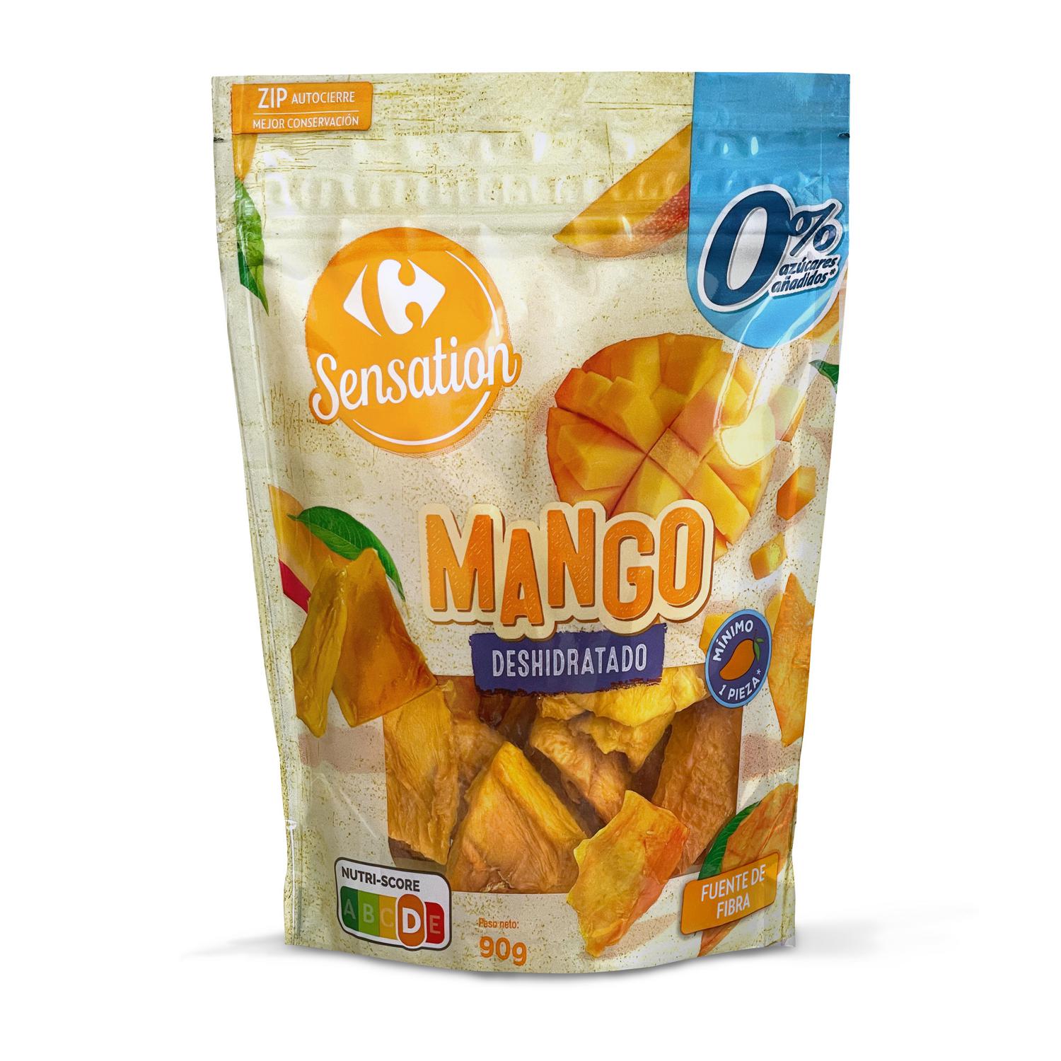 Mango deshidratado Sensation Carrefour sin azúcar añadido doy pack 90 g