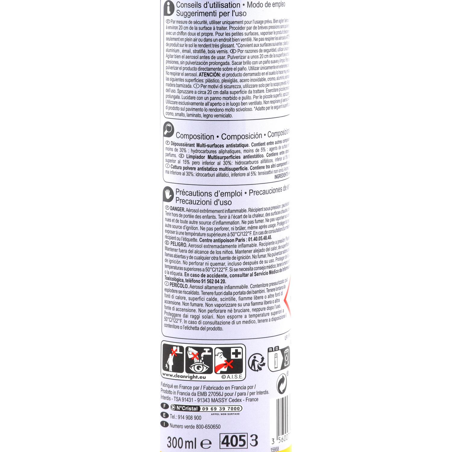 Limpiamuebles antiestático Carrefour Expert 300 ml.