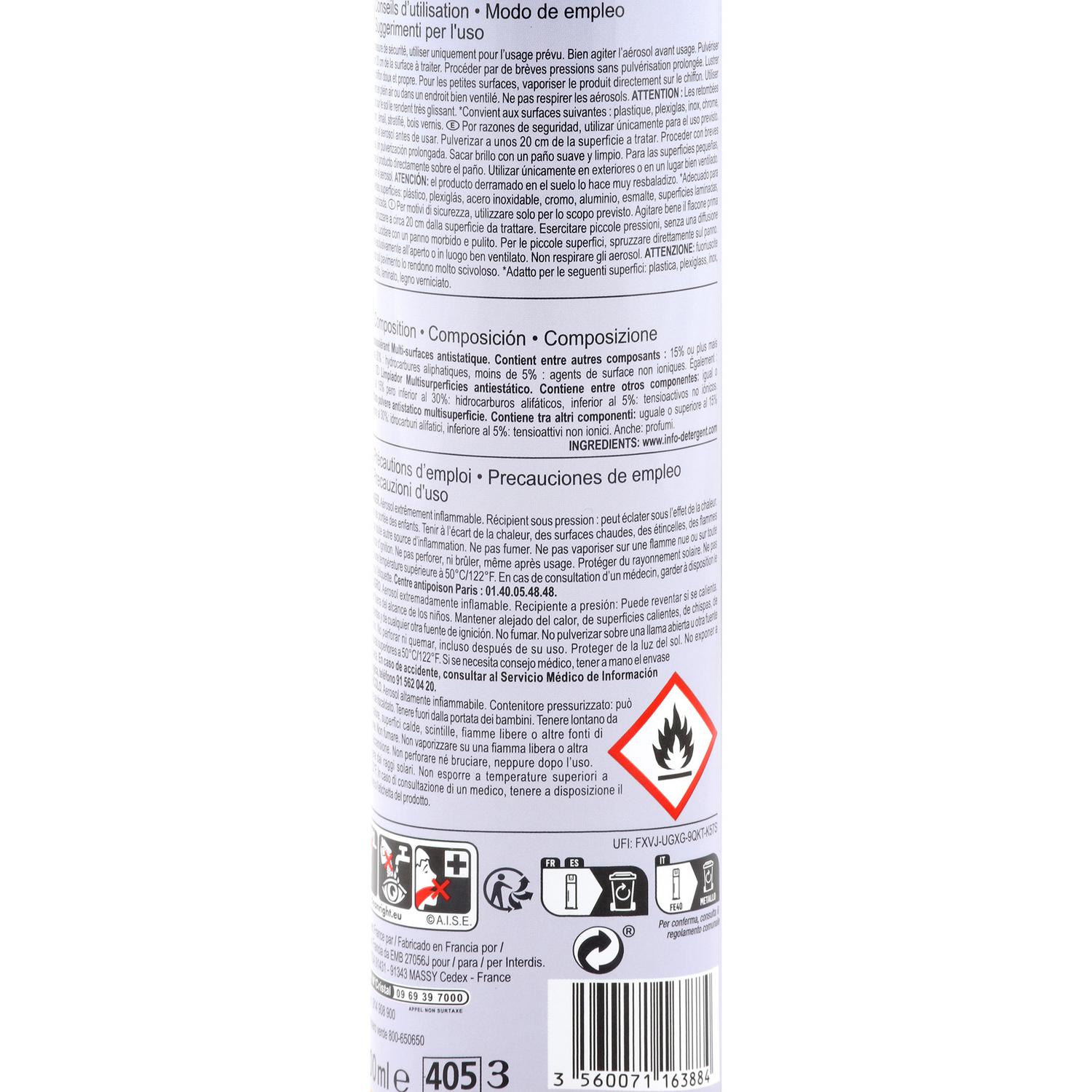 Limpiamuebles antiestático Carrefour Expert 300 ml.