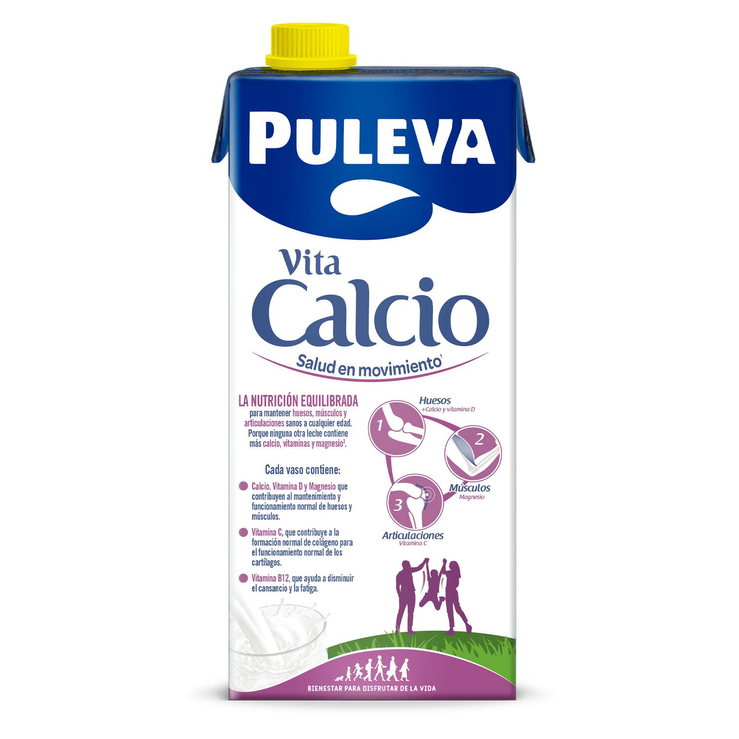 Leche semidesnatada Vita Calcio Puleva sin lactosa brik 1 l.