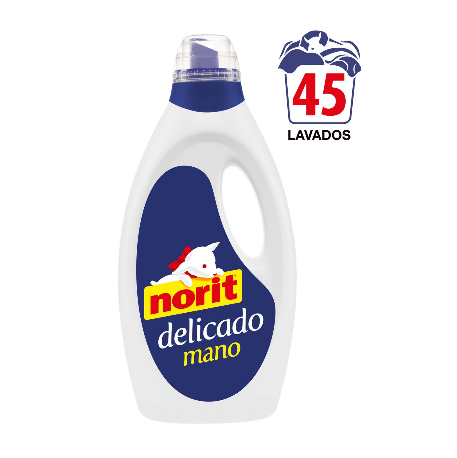 Detergente líquido delicado a mano Norit 45 lavados.
