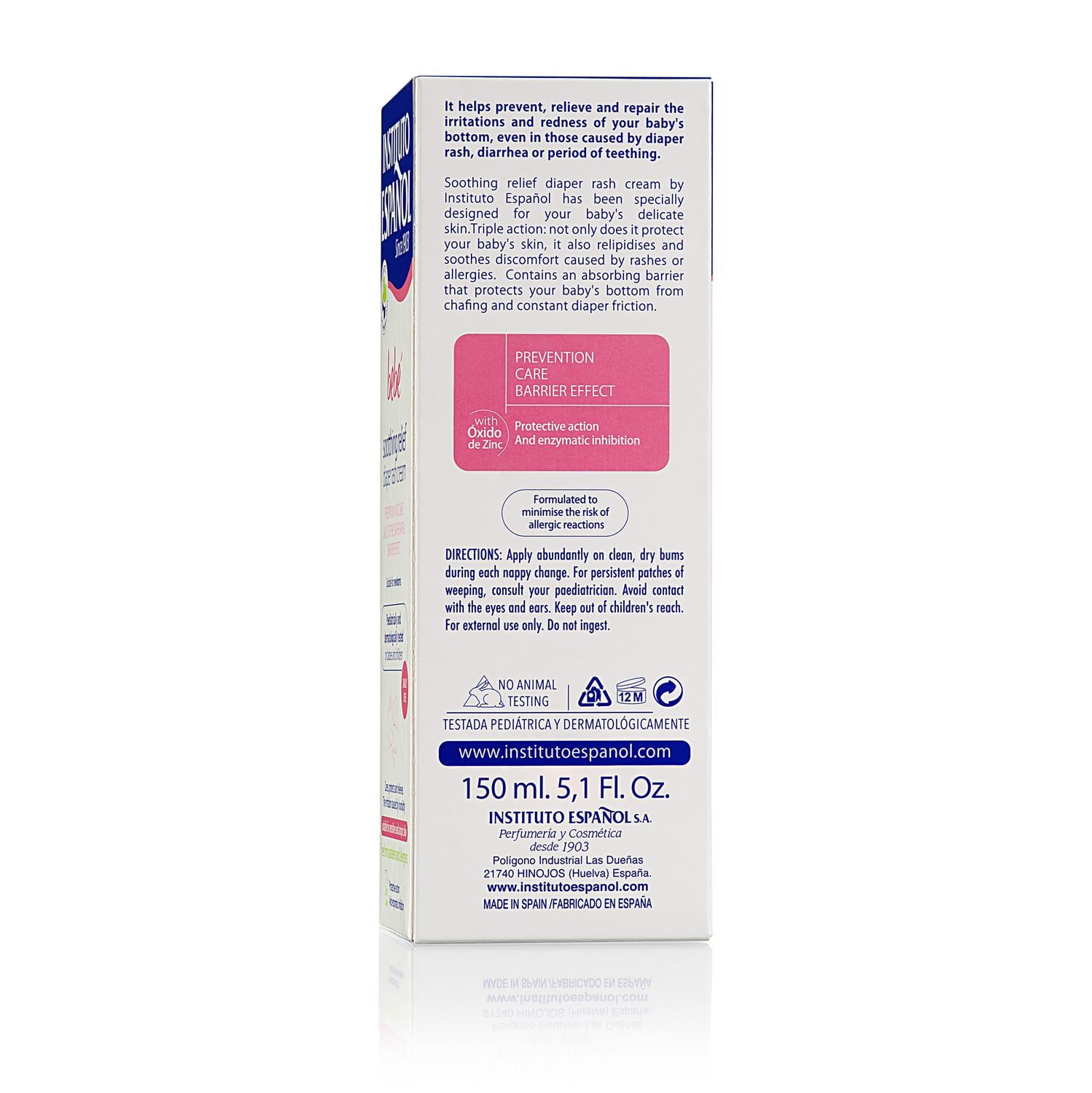 Crema balsamo pañal bebé Instituto Español sin gluten y sin lactosa 150 ml.