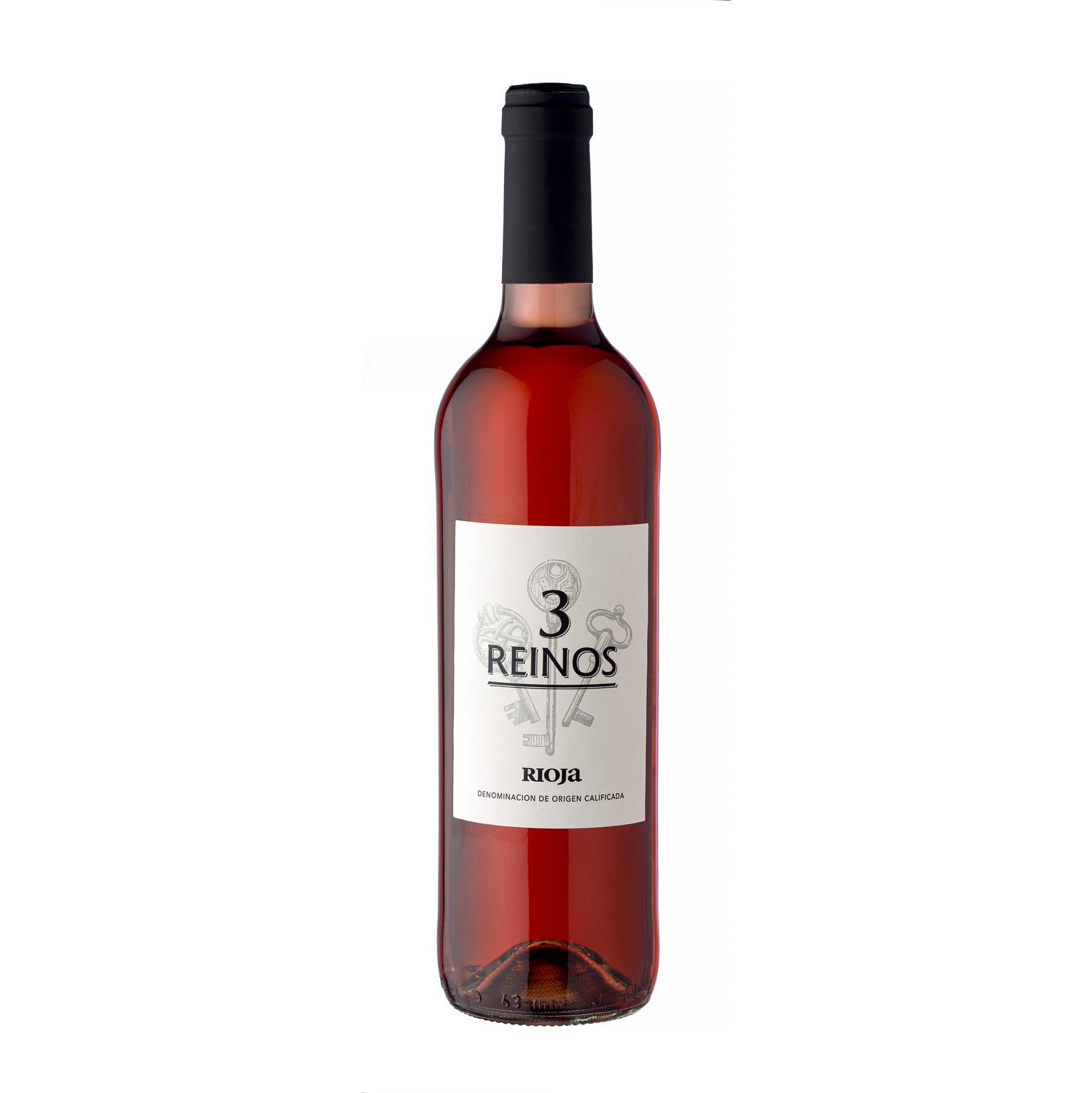 Vino rosado joven Tres Reinos D.O.Ca. Rioja 75 cl.