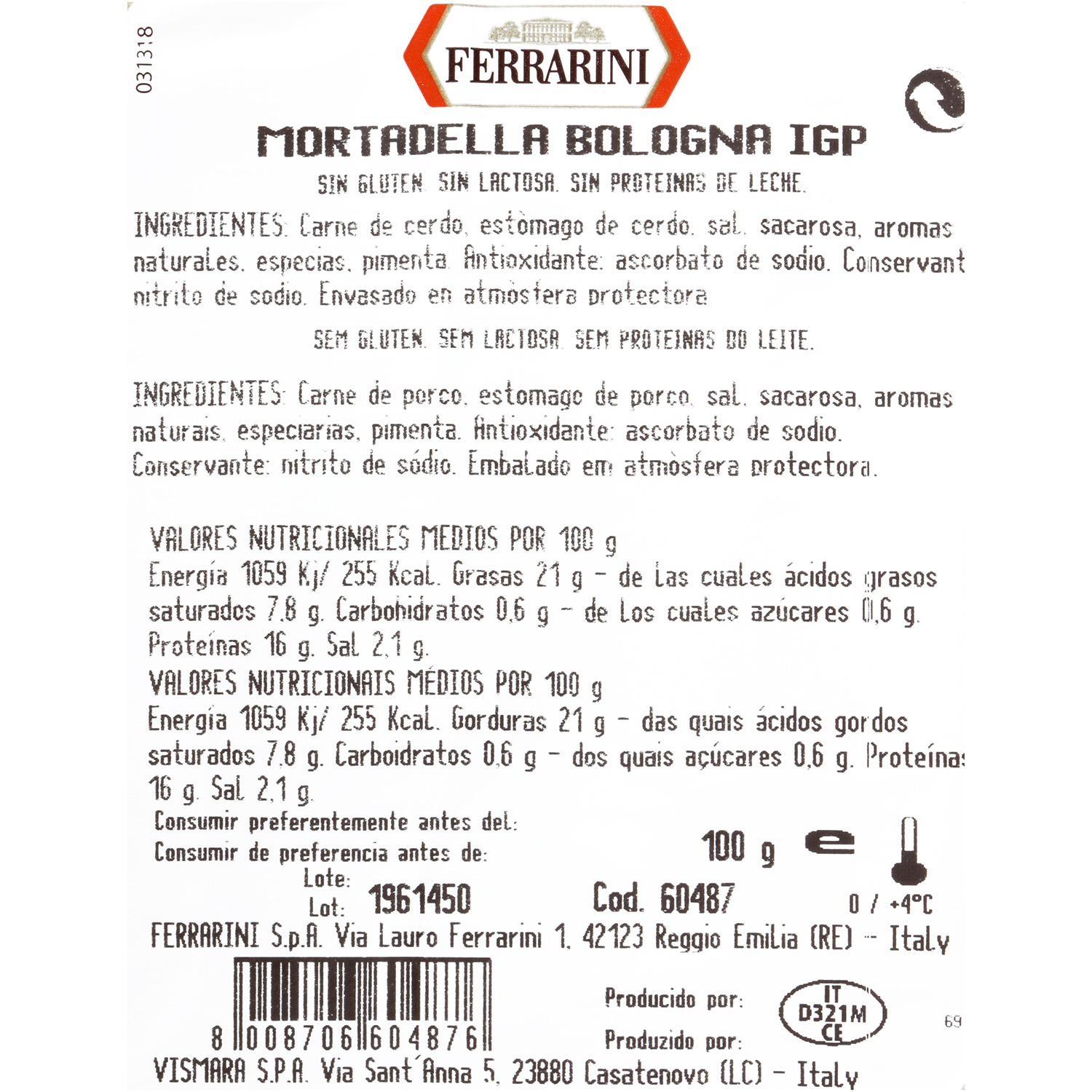 Mortadela Di Bologna IGP Ferrarini España 100 g