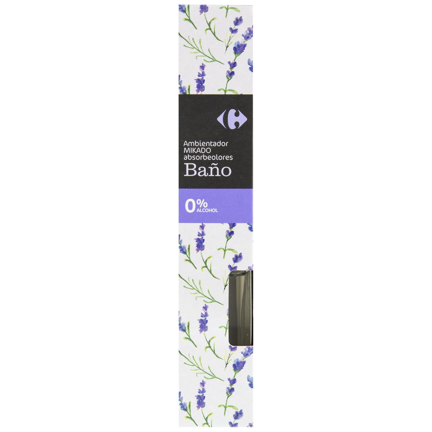 Ambientador de varillas absorbeolores baño Carrefour 45 ml.