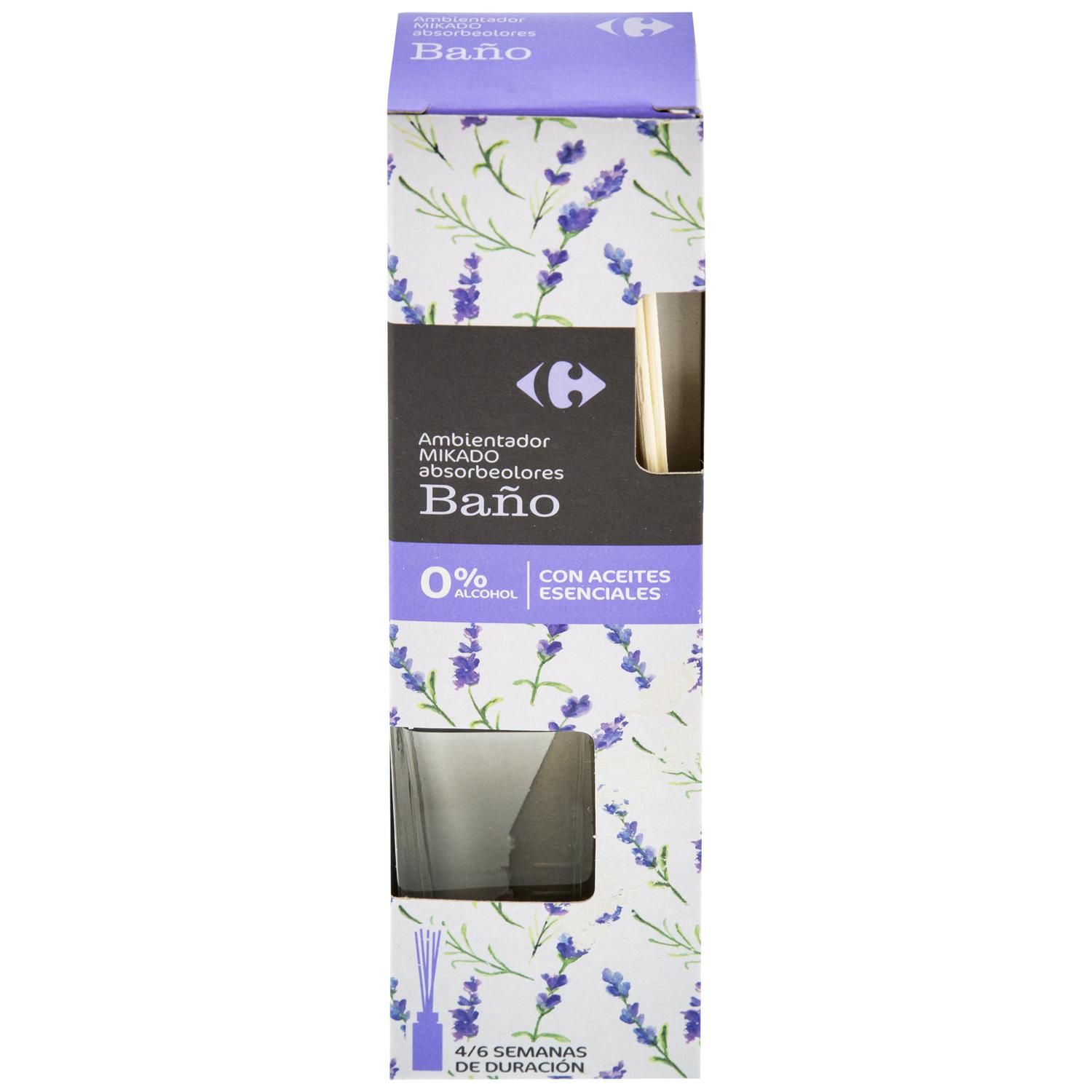 Ambientador de varillas absorbeolores baño Carrefour 45 ml.