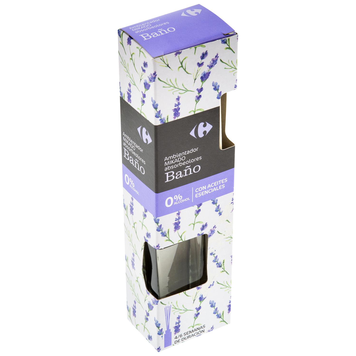 Ambientador de varillas absorbeolores baño Carrefour 45 ml.