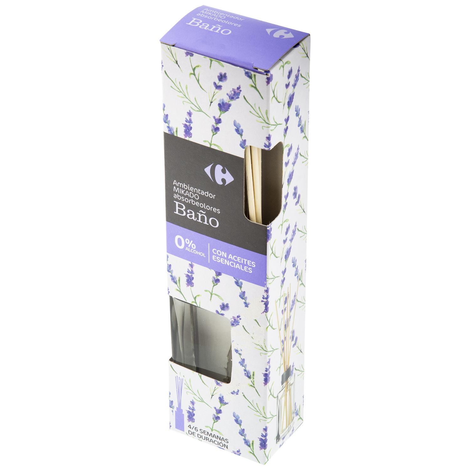 Ambientador de varillas absorbeolores baño Carrefour 45 ml.