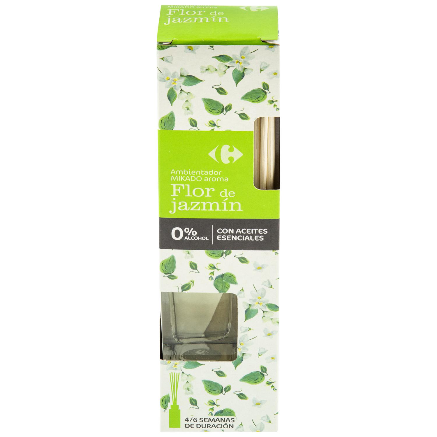 Ambientador de varillas flor de jazmín Carrefour 45 ml.