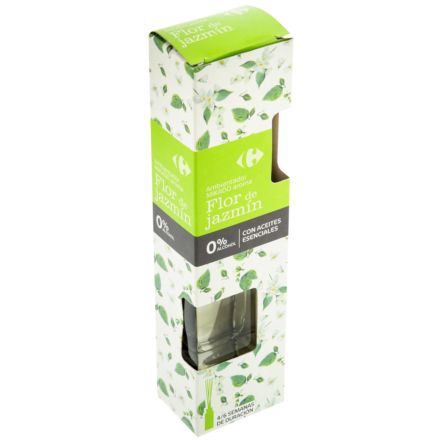 Ambientador de varillas flor de jazmín Carrefour 45 ml.