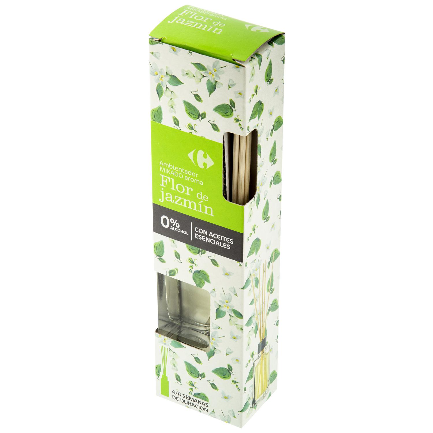 Ambientador de varillas flor de jazmín Carrefour 45 ml.