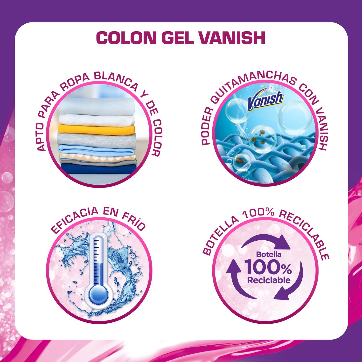 Detergente y quitamanchas líquido Vanish Colon 60 lavados.