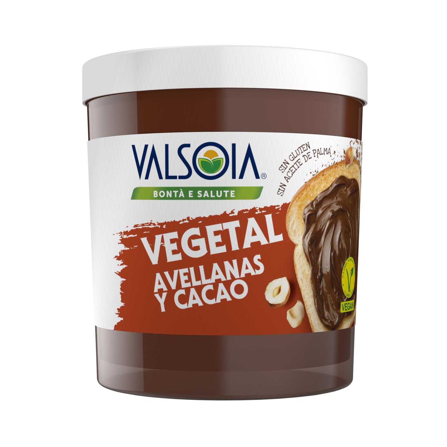 Crema de avellanas y cacao con soja Valsoia sin gluten y sin lactosa 200 g.