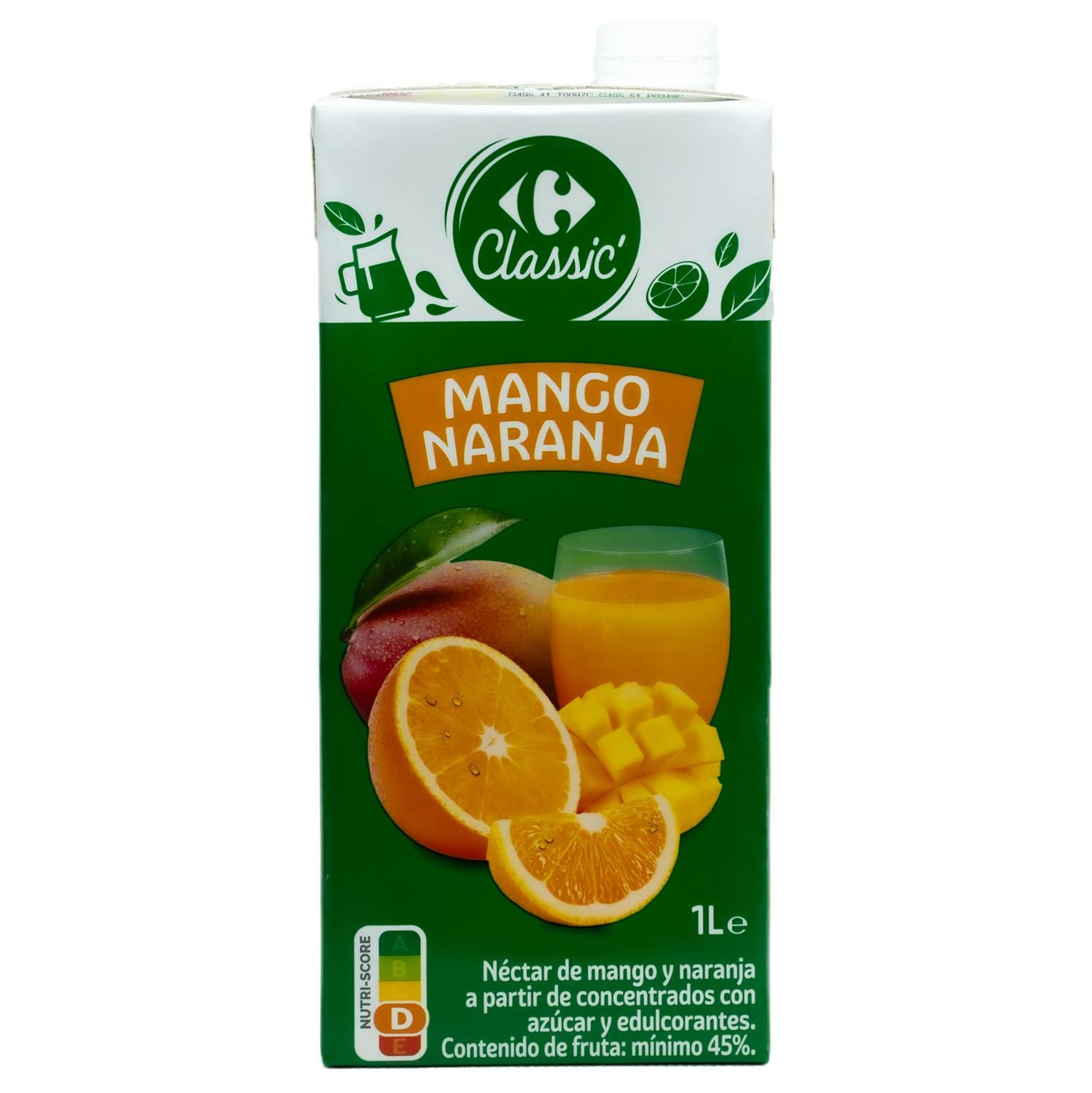 Néctar de mango y naranja Carrefour Classic brik 1 l.