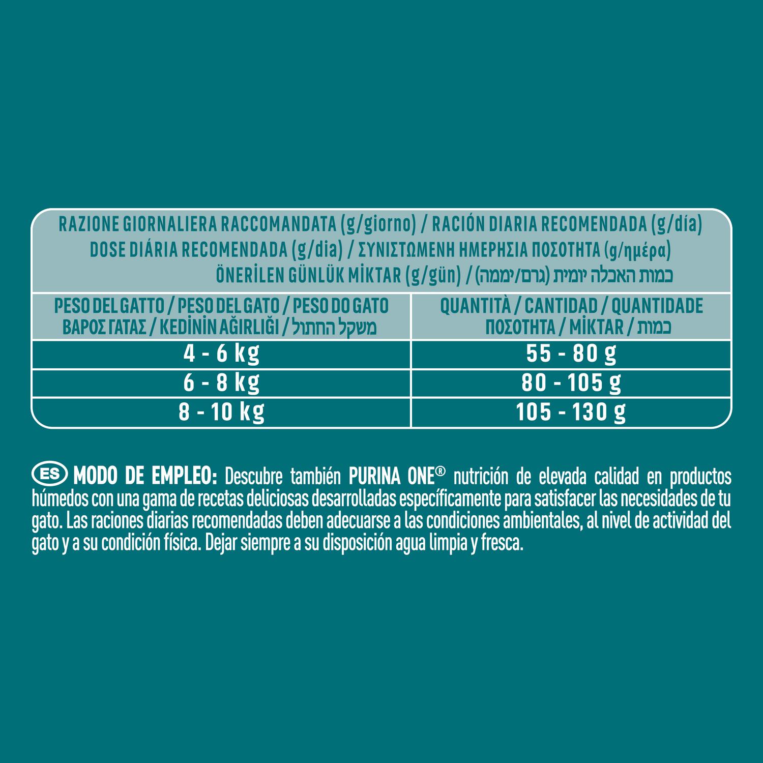 Pienso de buey para gatos Sterilcat one Stericat Purina One 800 g