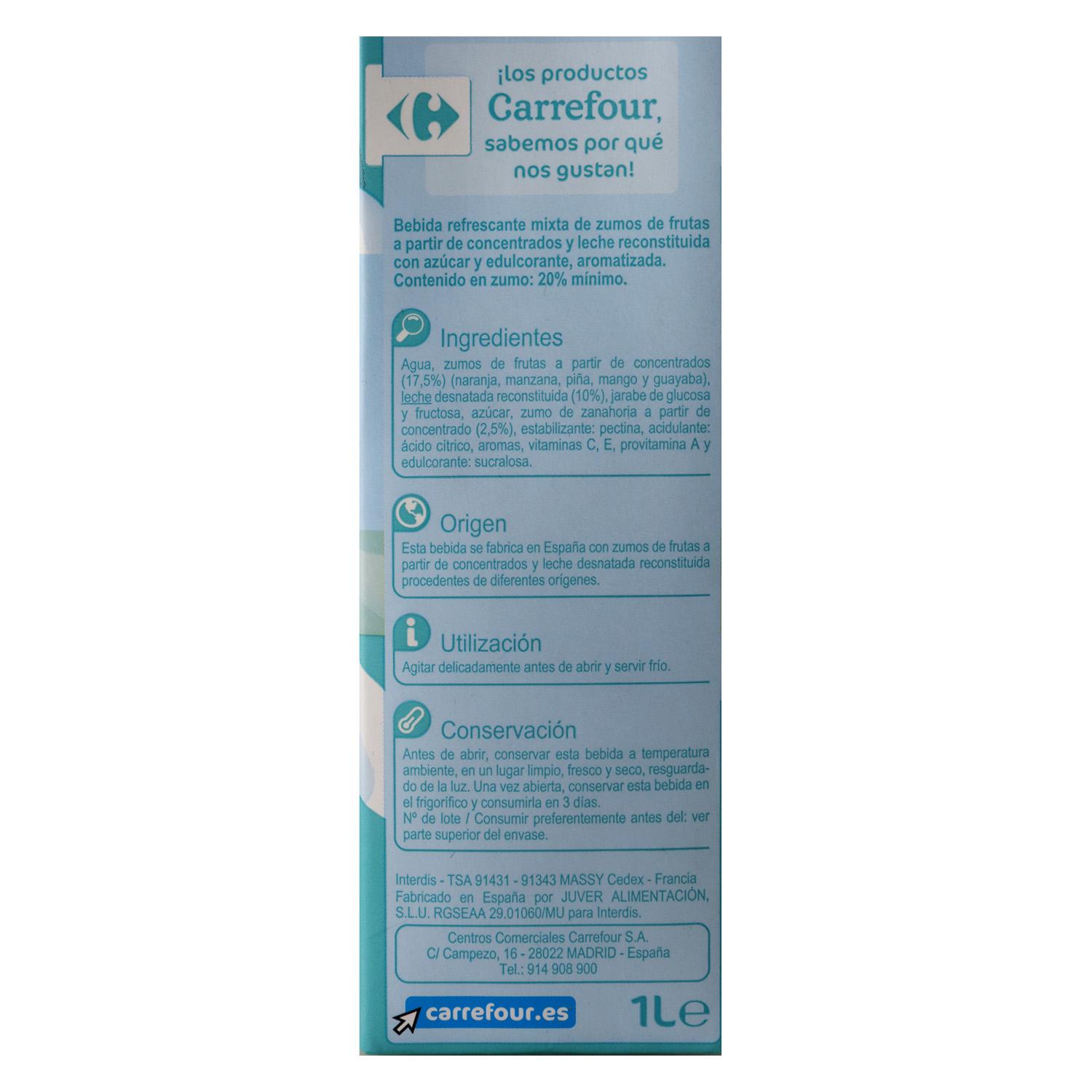 Zumo de frutas y leche Carrefour sabor mediterráneo brik 1 l.