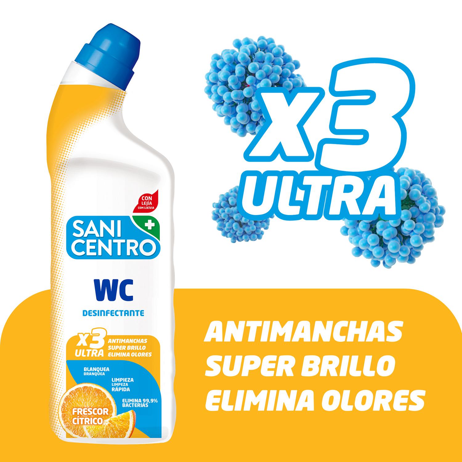 Gel WC desinfectante frescor cítrico con lejía Sanicentro 1 l.