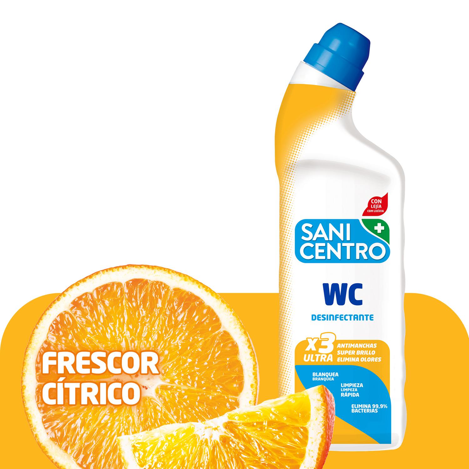 Gel WC desinfectante frescor cítrico con lejía Sanicentro 1 l.
