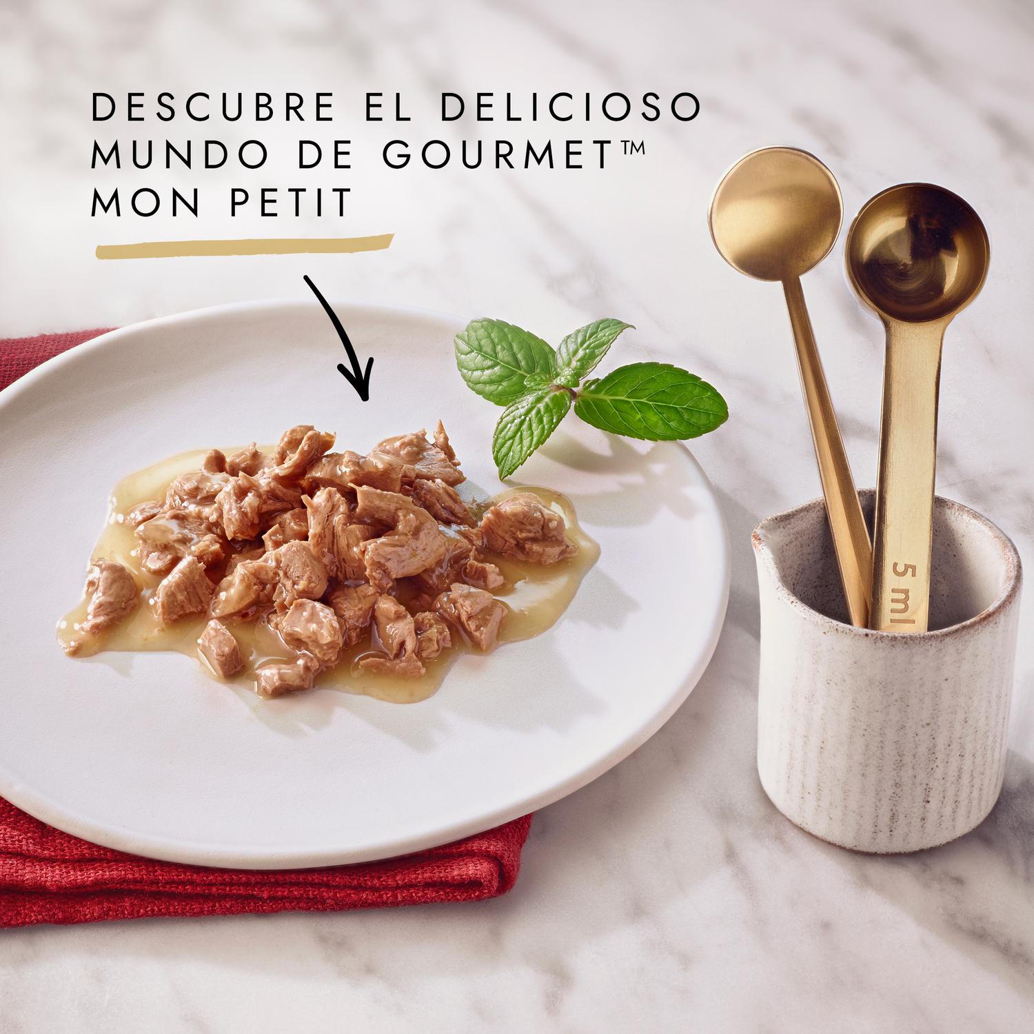 Comida húmeda selección de pescados para gato adulto Gourmet Mon Petit 6x50 g.