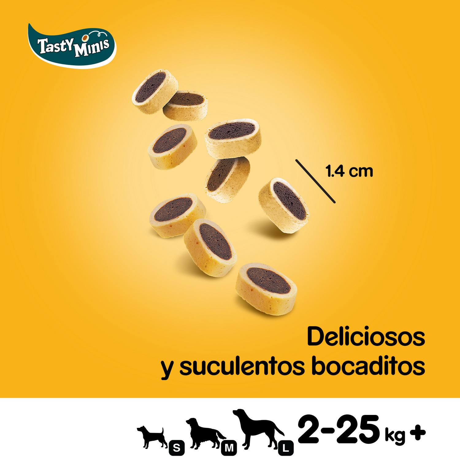 Snack de vacuno y queso para perro Pedigree Tasty Mini 140 g.