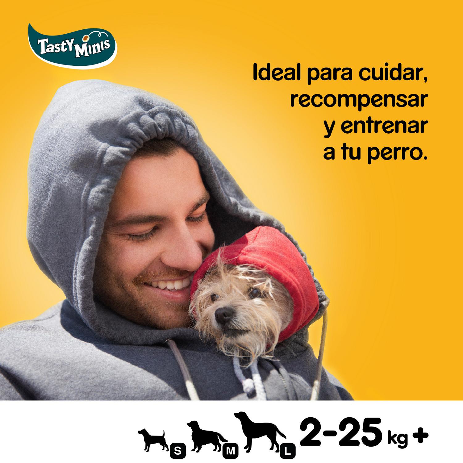 Snack de vacuno y queso para perro Pedigree Tasty Mini 140 g.