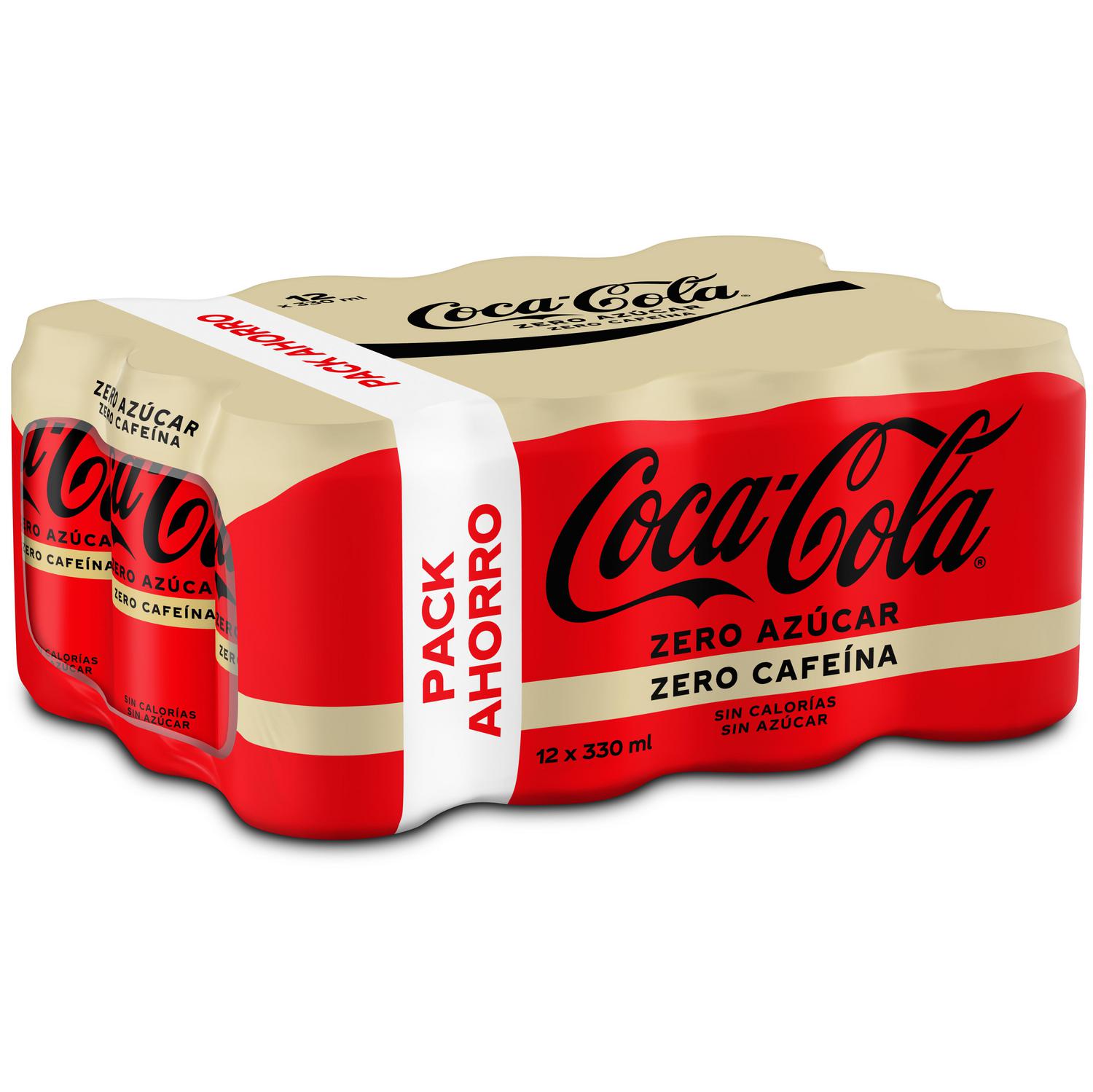 Coca Cola zero azúcar zero cafeína pack 12 latas 33 cl.