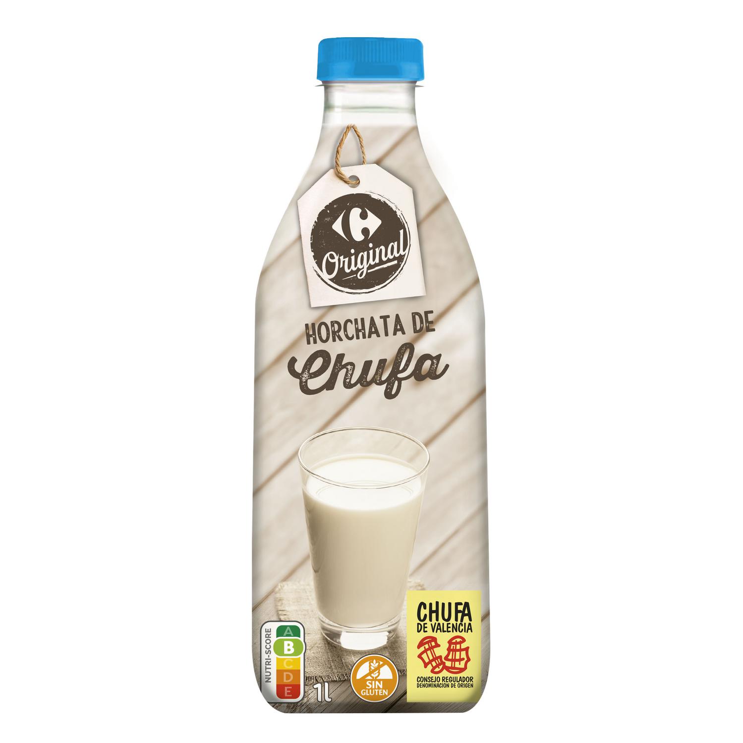 Horchata de chufa Carrefour Original sin gluten botella 1 l.