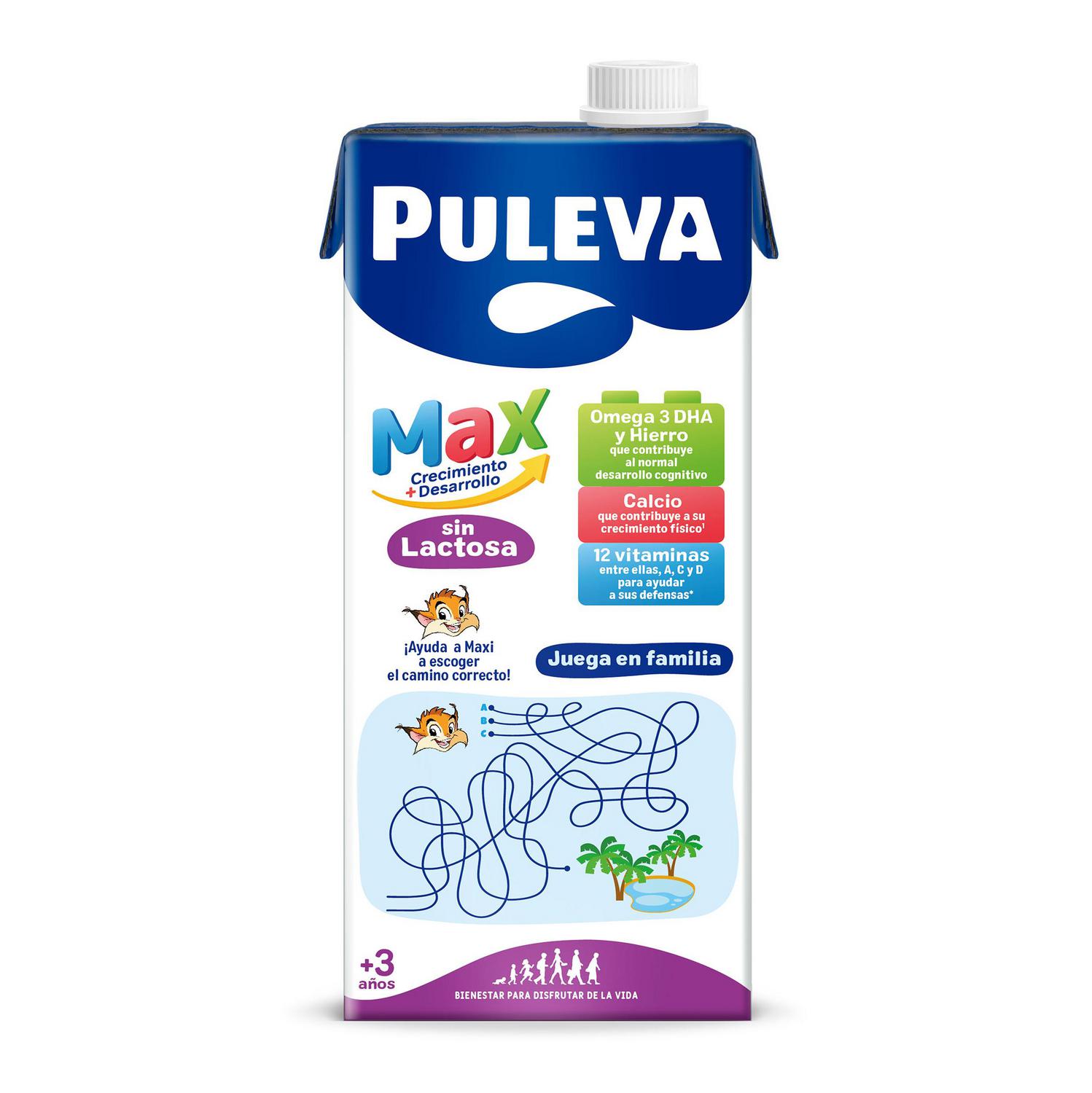 Preparado lácteo crecimiento y desarrollo Puleva Max sin gluten y sin lactosa brik 1 l.